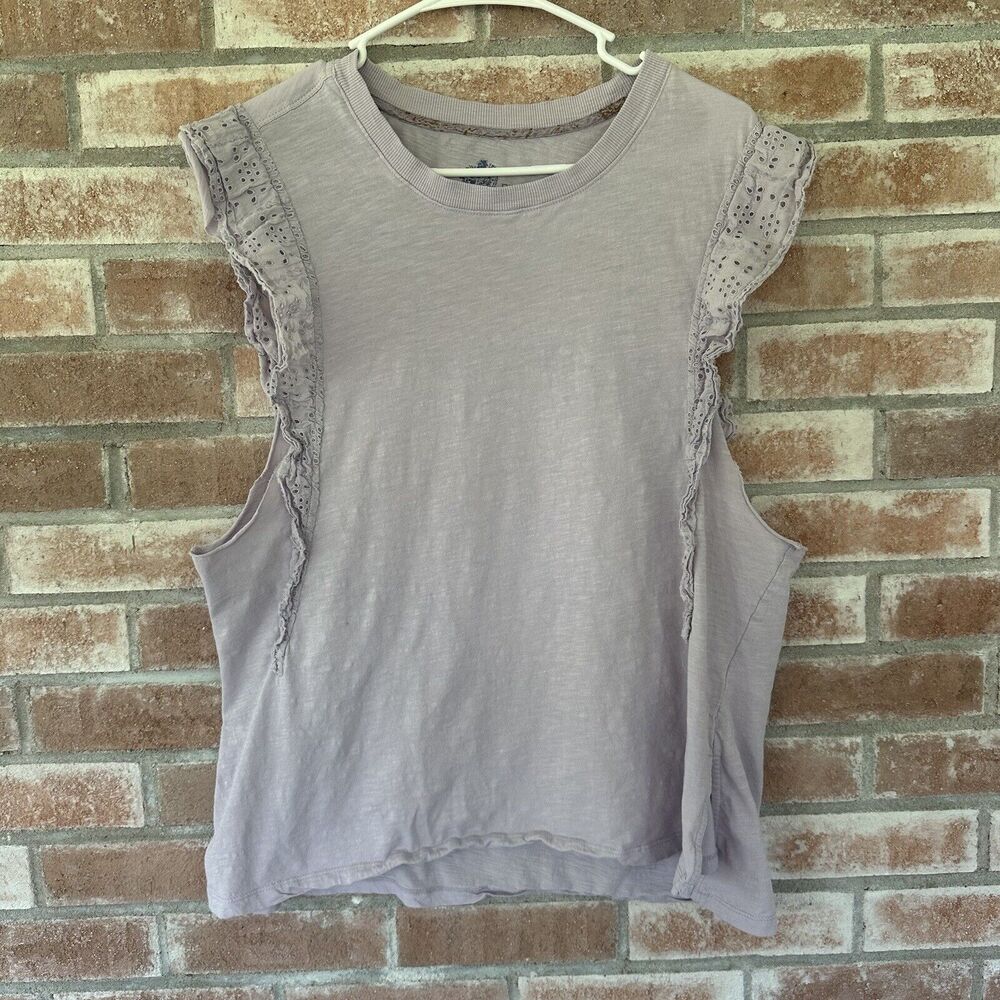 Pilcro by Anthropologie Ruffle Tank Top Lilac Purple Small